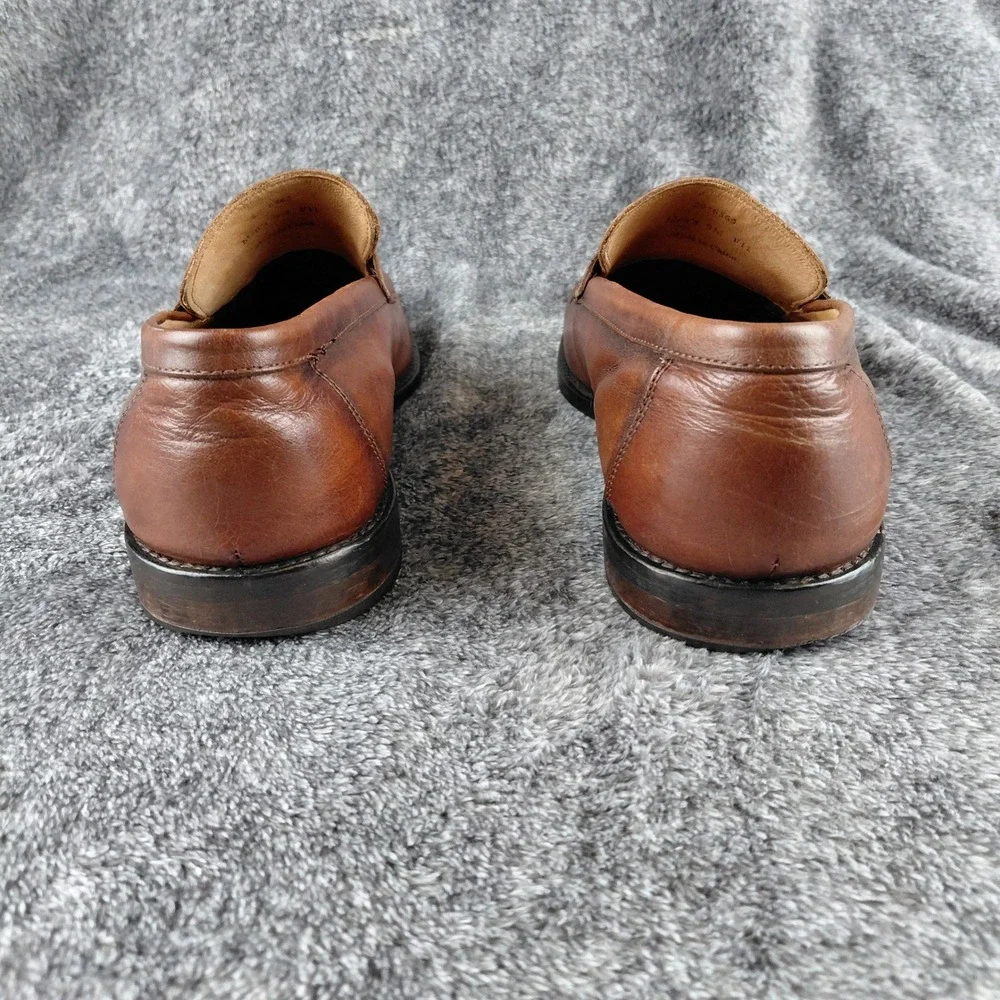 Johnston & Murphy Mens 9M Tan Leather Penny Loafers‎ Square Moc Toe 20-6563